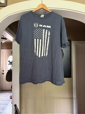 Delta Navy Short-Sleeve Tee with Distressed White American Flag